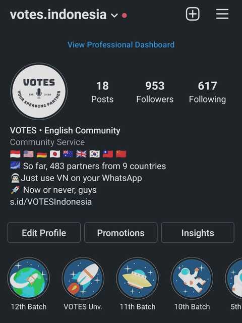 Profil akun Instagram VOTES