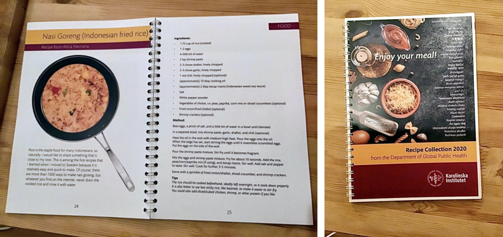 The department’s recipe book and my nasi goreng recipe. Just realised how difficult it was to write a recipe with exact measurement when you’re used to using your feelings when cooking .