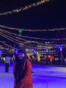 Berseluncur ice skating di tengah kota Stockholm